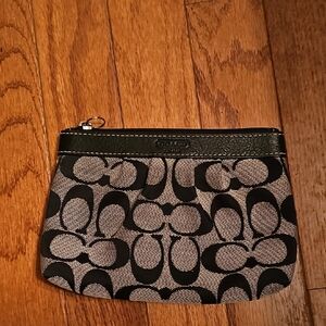 Coach Black and Tan Signature Wristlet